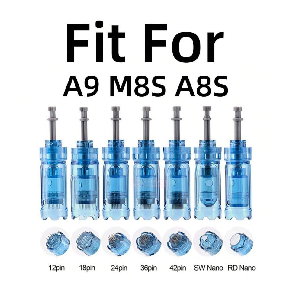 Dermapen M8S Cartridge Needle 12/ 18 /24 /36 /42 Pin Nano  Cartridge Replacement Head For Derma pen 