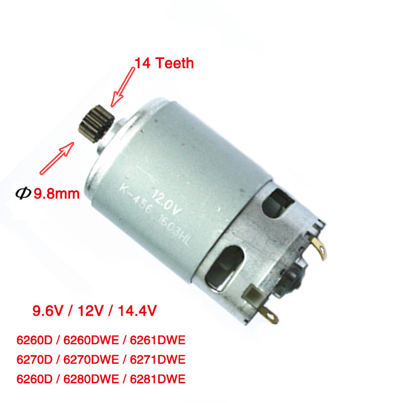 14 Teeth DC 9.6V/12V/14.4V Motor Reacement for MAKITA 6260D 6260DWE 6270D 6270DWE 6271DWE 6271D 6270