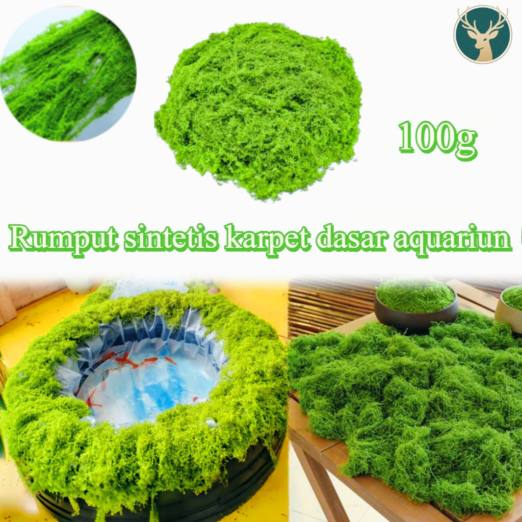 100g Rumput Karpet Aquascape Hiasan/ Karpet Dasar Aquascape/Rumput Sintetis Aquascape Aquarium/rumpu