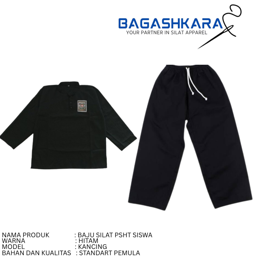 seragam silat siswa psht /sakral siswa psht /seragam silat /baju silat psht siswa -bagashkara silat 