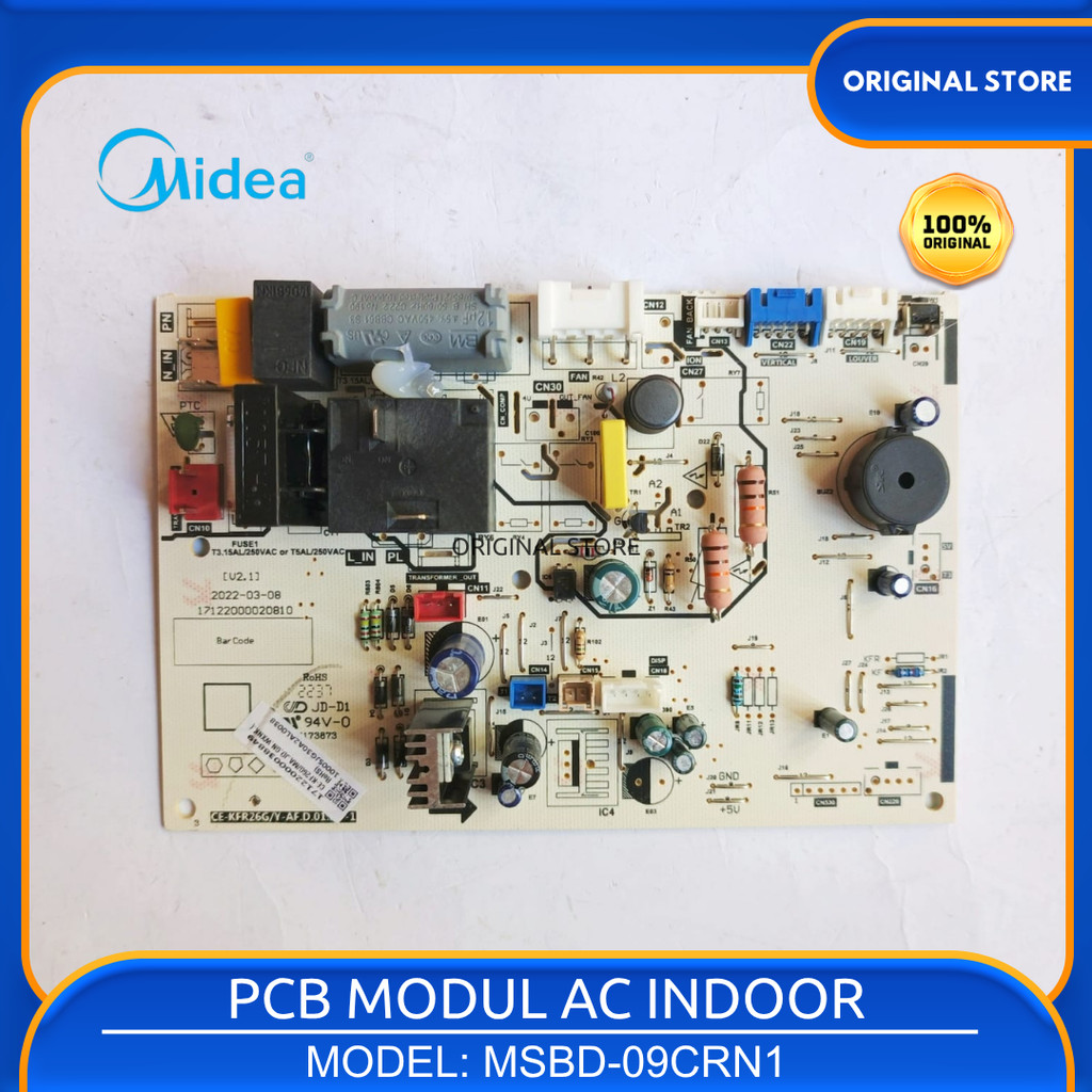 Main Modul PCB Ac Indoor Midea 1 Pk MSBD-09CRN1