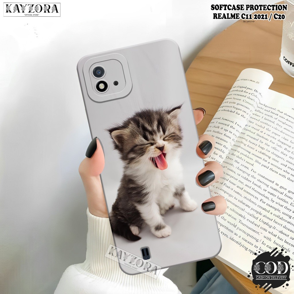 Case REALME C11 2021 / C20 Terbaru - Fashion Case Kucing - Casing REALME C11 2021 / C20 - Silikon Pr