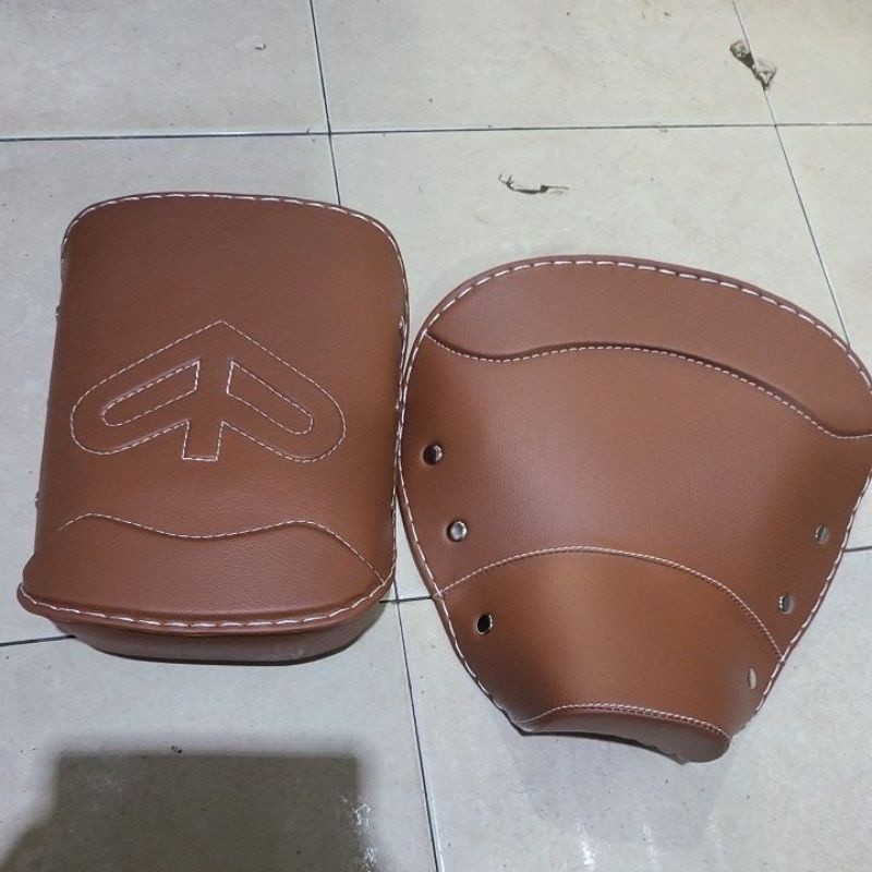 cover jok cowboy depan.belakang untuk vespa super.sprint.px coklat