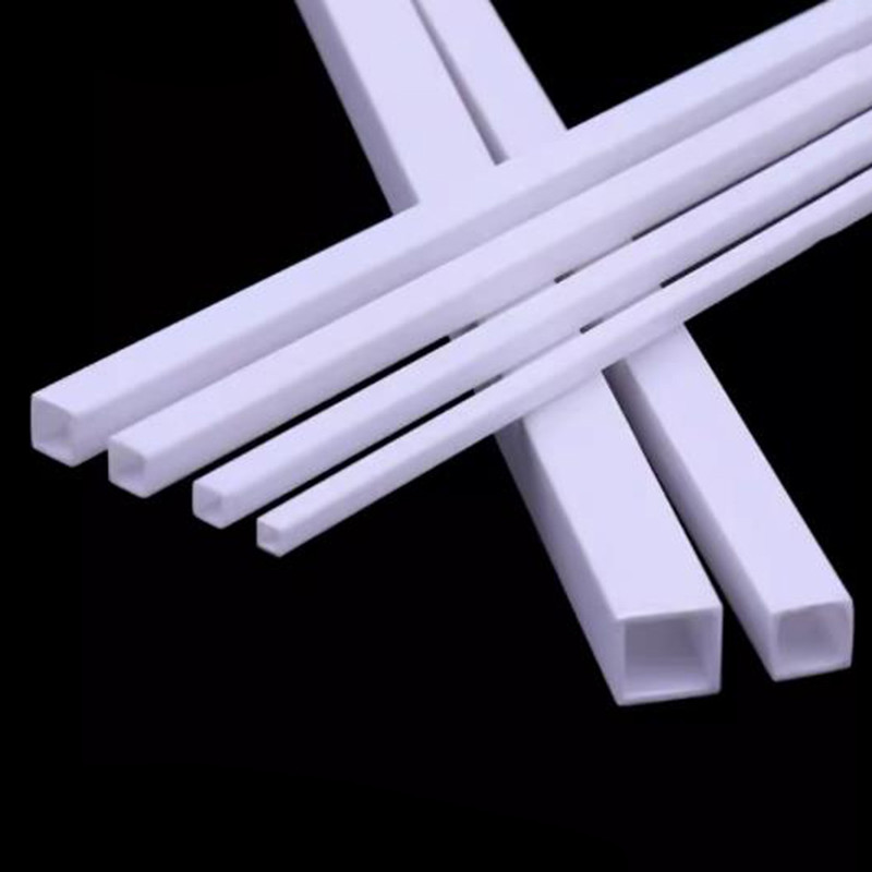 10Pcs ABS Plastic Square Tube Hollow Square Bar Rods Styrene Rod for Y Sand Table Architectural Mode