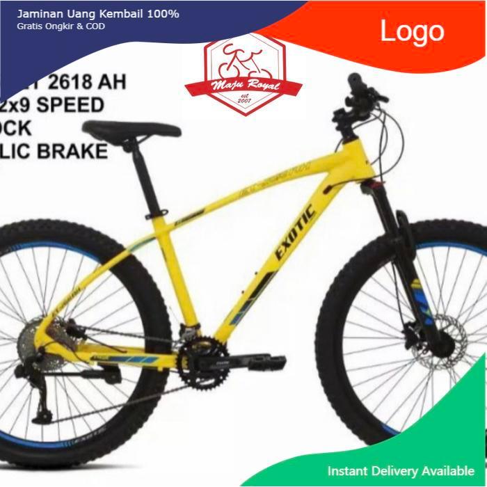 SEPEDA GUNUNG MTB EXOTIC ET 2618 AH HYDRAULIC 18 SPEED 27,5 inch ALLOY - YELLOW