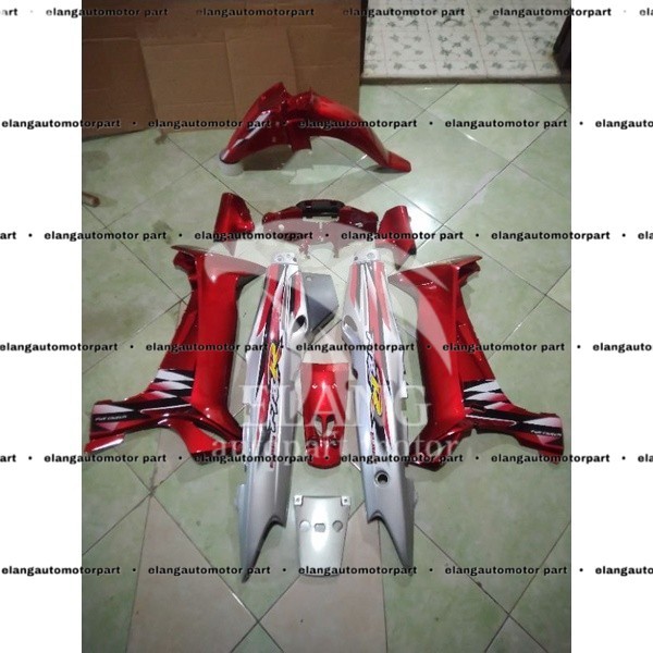 COVER BODY FULL SET HALUS YAMAHA F1ZR FIZR FIZ R MILLENIUM MERAH SILVER