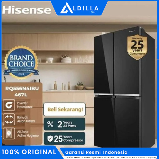 HISENSE RQ556N4IBU Kulkas 4 Pintu Kulkas Multi Door RQ556 RQ556N4
