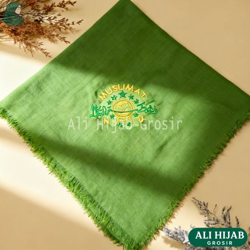 5 pcs Kerudung Muslimat NU Bordir 1 Logo Termurah - Jilbab Hijab Seragam Muslimat NU Segi 4 Untuk An