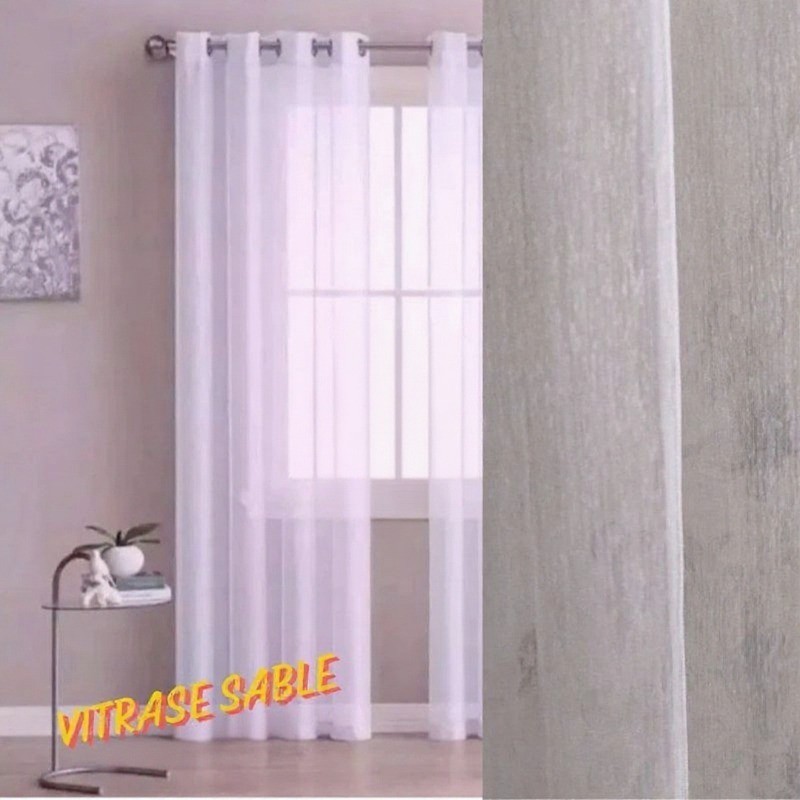 Vitrase Gorden Voile Putih Polos Import Premium Model Lubang Smokring Minimalis Tirai jendela