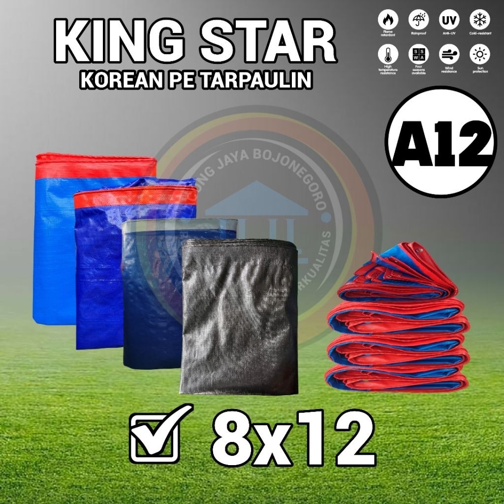 Terpal Plastik A12 KOREA PE TARPAULIN - Ukuran 8x12