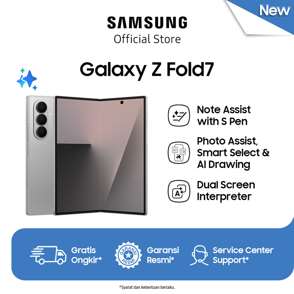 Samsung Galaxy Z Fold7 12/512GB - Silver Shadow | Hp Lipat AI | Kamera 200MP
