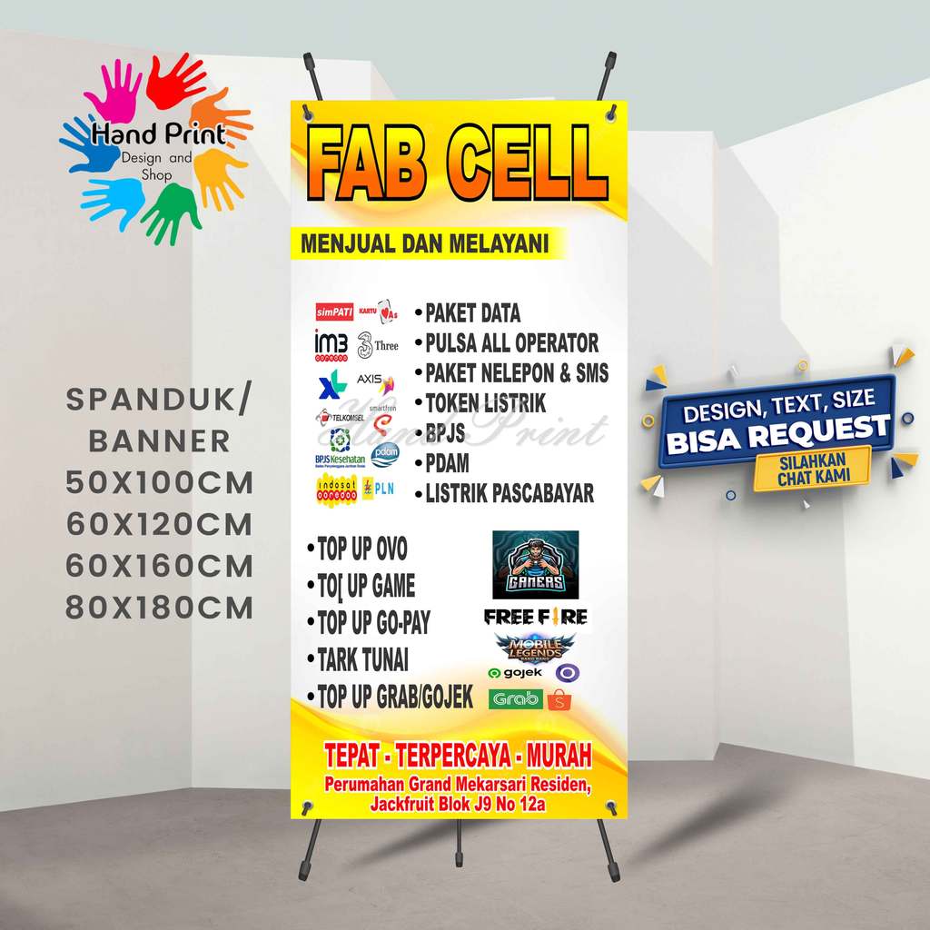 Cetak Spanduk Banner Menjual Dan Melayani Pulsa Al Operator Paket Data DLL MMT Spanduk Custom 60x160