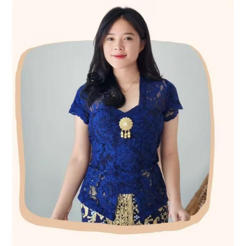 ( Kebaya Saja ) Kebaya Bali Jadi Brokat Sofia Strait Pendek Lilit Atasan Kebaya Brukat Modern Melar