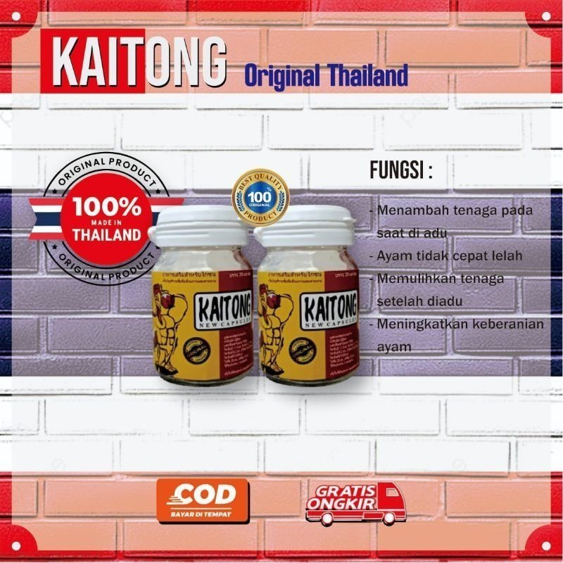TERLARIS PAKET LENGKAP - Kaitong Vitamin Ayam 20 Kapsul Original Thailand Sanjaya