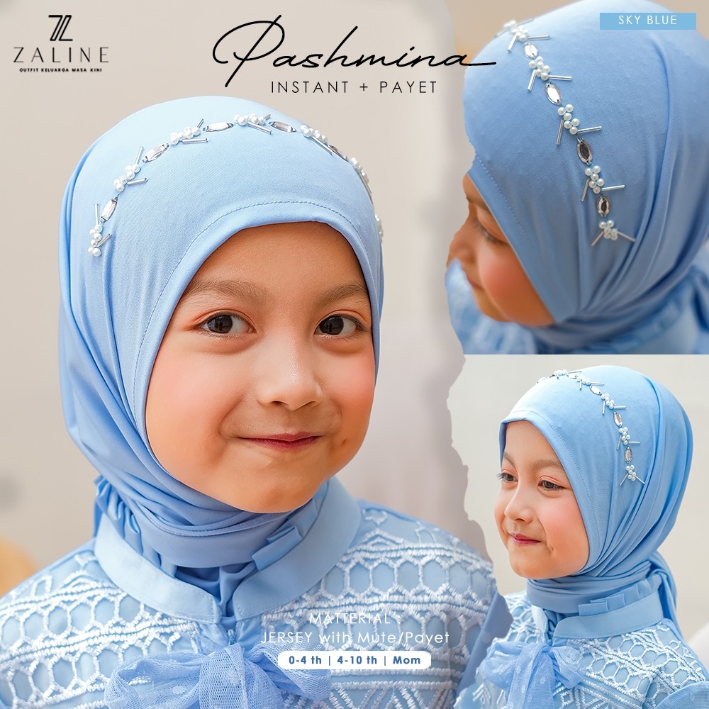 ASF3 Jilbab Hijab Pashmina Segitiga Instan Anak Payet Bahan Jersey Kaos Adem Umur 1 - 10 Tahun