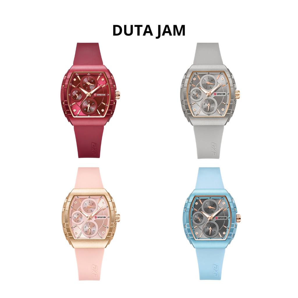 JAM TANGAN WANITA EXPEDITION E6782 E 6782 BFR ANALOG RUBBER STRAP
