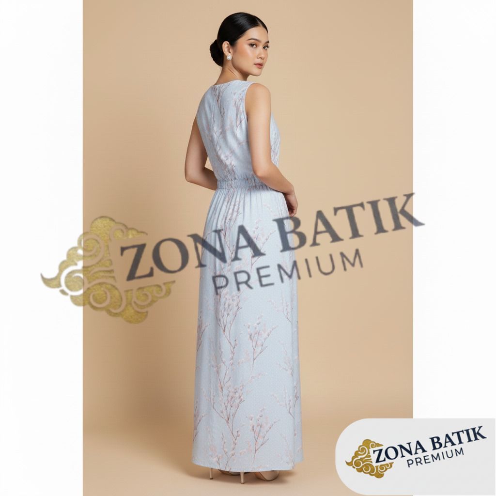 Dress Nabila Batik Wanita Rayon Twill Premium | Midi Dres Casual Busui Adem Modern Kekinian | Dres N