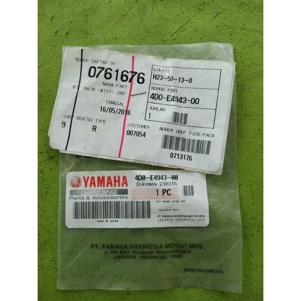 Main jet Yamaha Mio Sporty Soul original japan