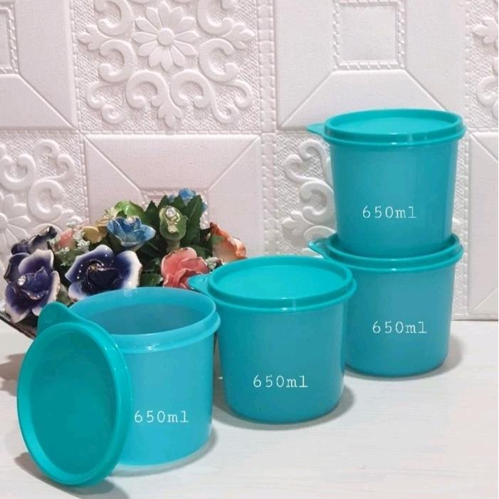 Tupperware Stoples Compact High Bowl Set 4pcs 650ml - Wadah Multifungsi Praktis dengan Tutup Anti Bo