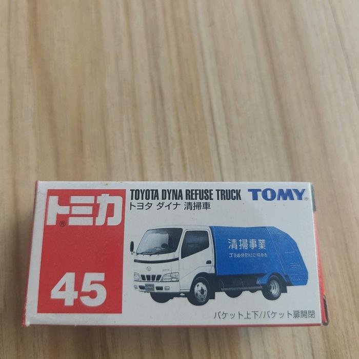 Tomica 45 toyota dyna refuse truck blue tomy