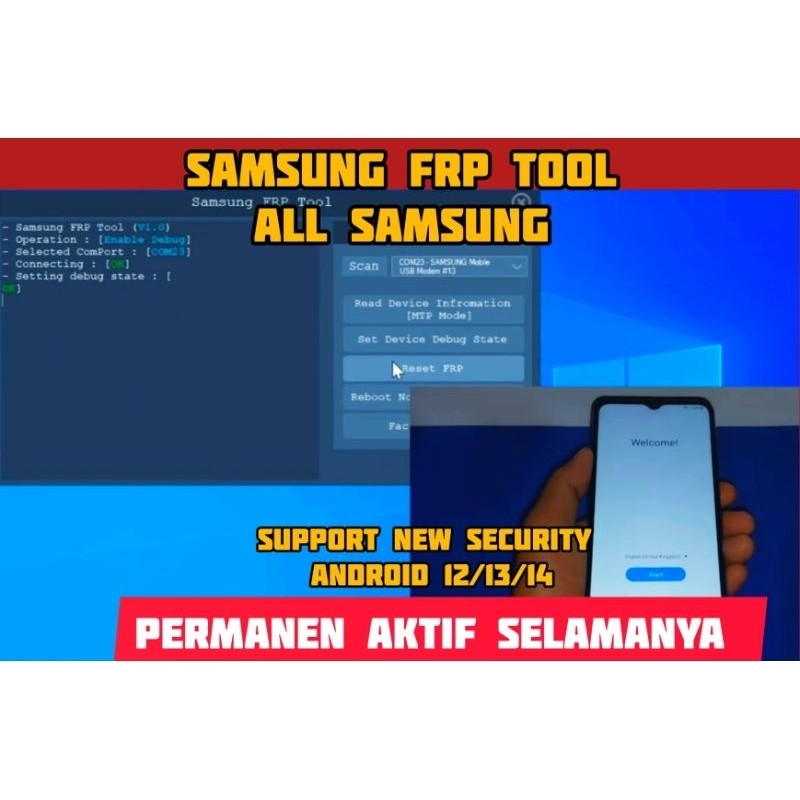 Samsung Frp Tool Support Android 12/13/14 New Security Permanen Aktif Selamanya