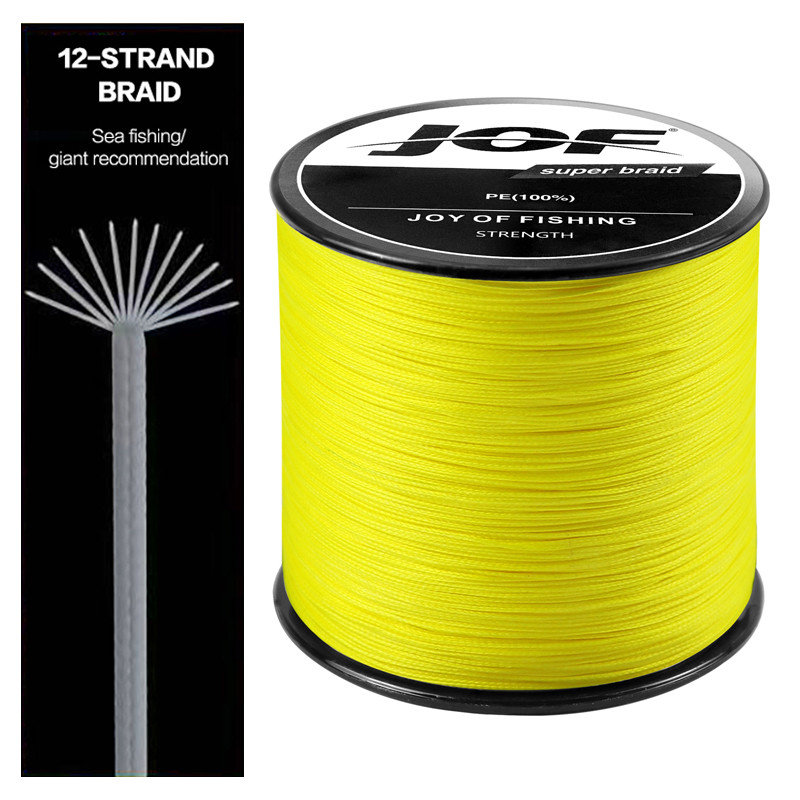 JOF X12 Braided Fishing Line 1000M 500M 300M 12 Strands MultiColor Multifilament Saltwater PE Line 3
