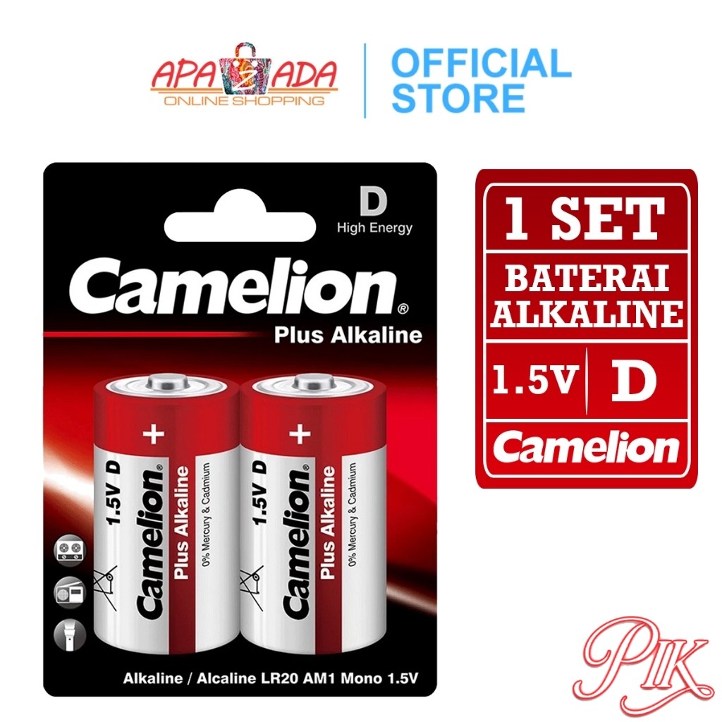 Baterai Tipe D Camelion Alkaline Isi 2 / Batu Batrai LR20 / Batre Besar