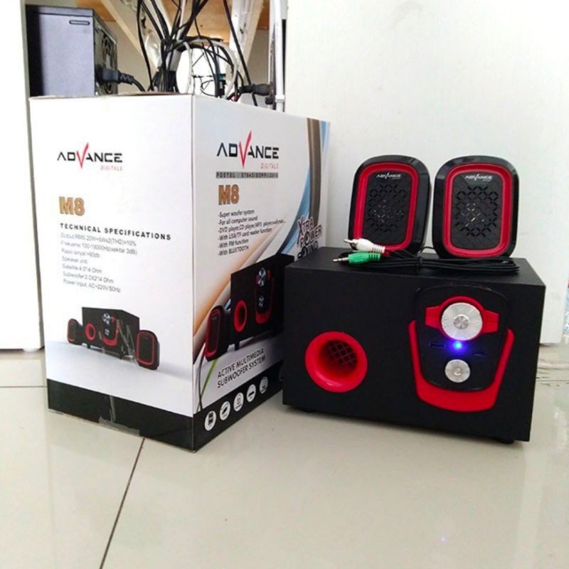 Speaker mini subwofer bluetooth advance M-8 salon speaker aktif portable untuk HP laptop PC TV STB r