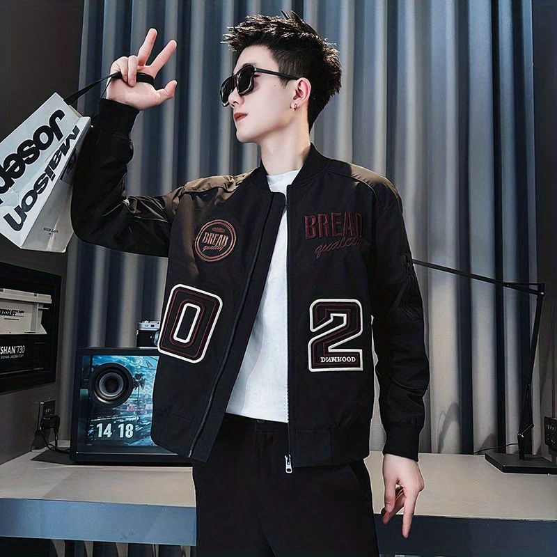 Mantel pria, jaket kerah berdiri tiga pertahanan, jaket kerah berdiri tiga pertahanan, jaket kerah b