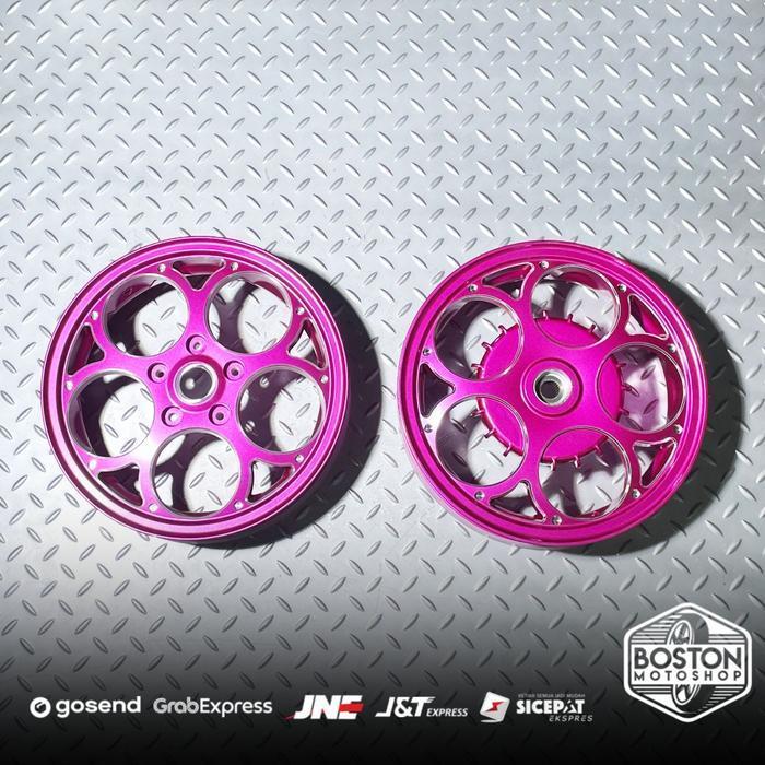 Velg Vespa CNC Vespa matic Sprint Primavera 12 inch Model Marus W125 warna Pink
