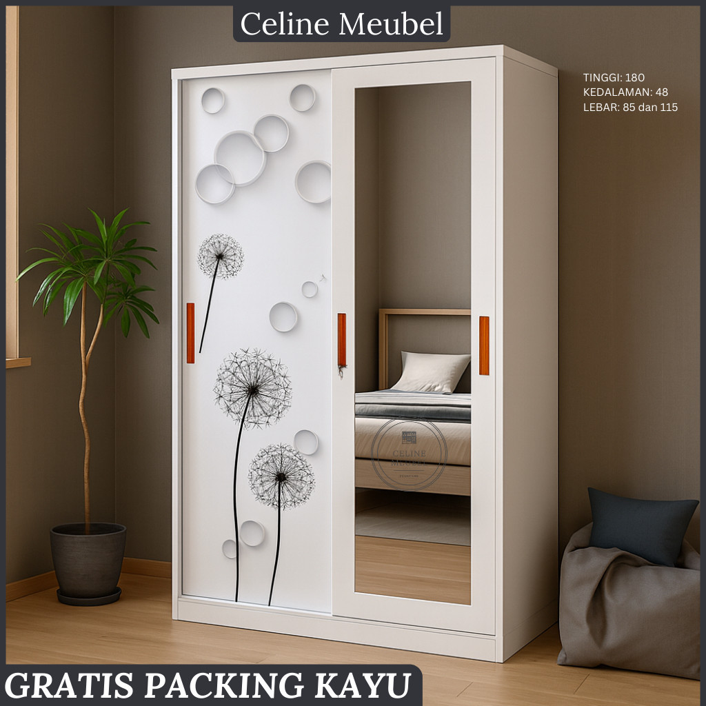 THE BEST MPJ. Lemari Baju Sliding Besi- Lemari Baju Sliding - Lemari Baju 2 Pintu - Lemari baju Slid