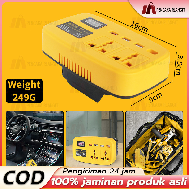 Super Power DIY Inverter Charger Portabel 6in1 21V To 220V 150W-3 USB Baterai Makita Soket Konverter