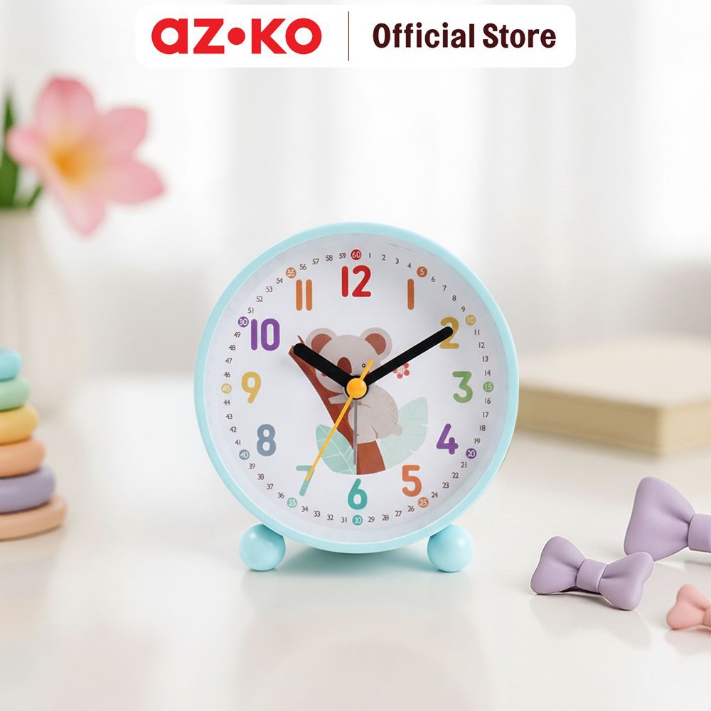 AZKO Ataru 9.4 cm Jam Meja Anak Koala - Biru Desk Clock Jam Analog Aesthetic Dekorasi Meja Hiasan Ru
