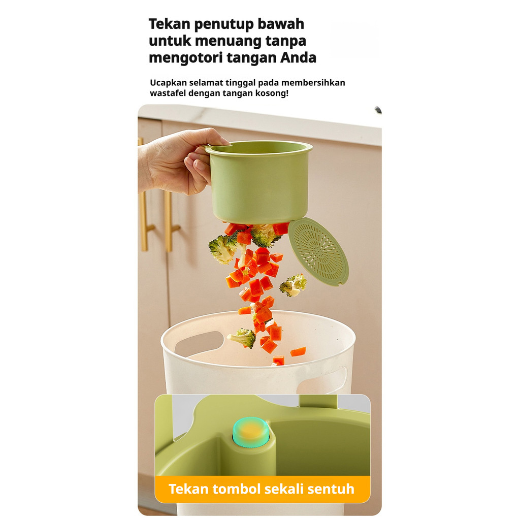 Anti Sumbat Instan, Tekan 2 Lapis JMYS- Saringan Saluran Air Dapur Stainless/Alat Penjebak Sampah/Cu