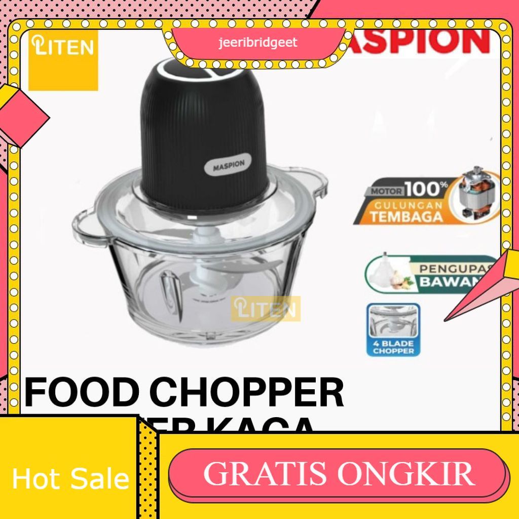 Penggiling Daging 2L MASPION MFC 200GL Blender Chopper Penggiling Daging Listrik 300W Food Chopper 2