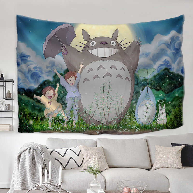 Kain Gantung Anime Jepang Totoro ins Kain Latar Belakang Koleksi Animasi Miyazaki Hayao Kain Gantung