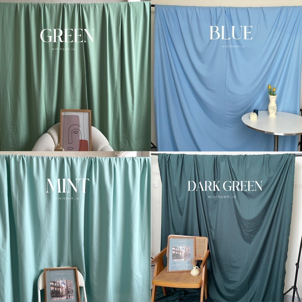 [MINIHOME] Kain Background 3M x 2.4M Untuk Studio Live Foto Produk Warna Warni Pastel Rayon Katun Po