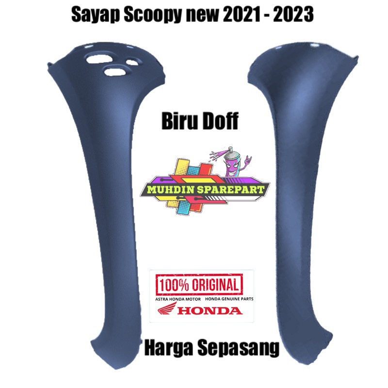 Cover front sayap body depan scoopy new 2021-2022-2023 K2F Biru doff original