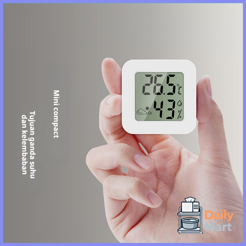 Termometer rumah tangga dalam dan luar ruangan, termometer dan higrometer kandang hewan peliharaan d