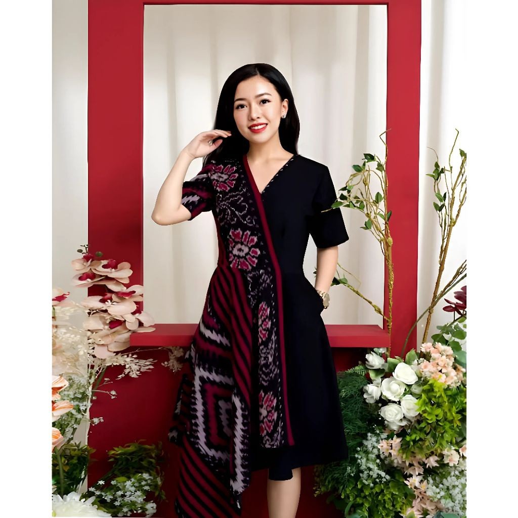 Couple Tenun Pasangan Baju Prewedding Kondangan Kekinian - Dres Natalan - Baju Seragam Natal