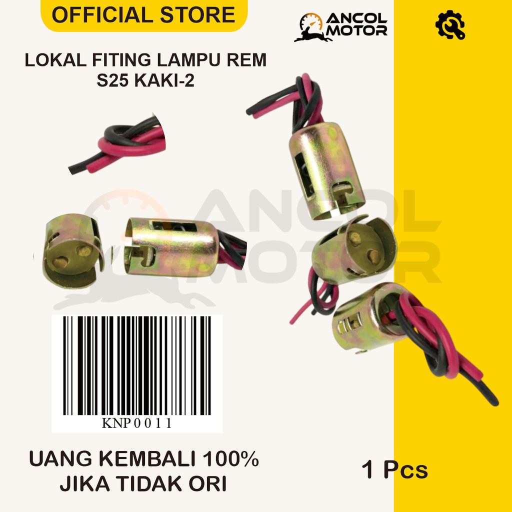LOKAL Fiting Lampu Rem S25 Kaki 2 Bayonet Soket Dudukan Lampu Stop Motor Mobil