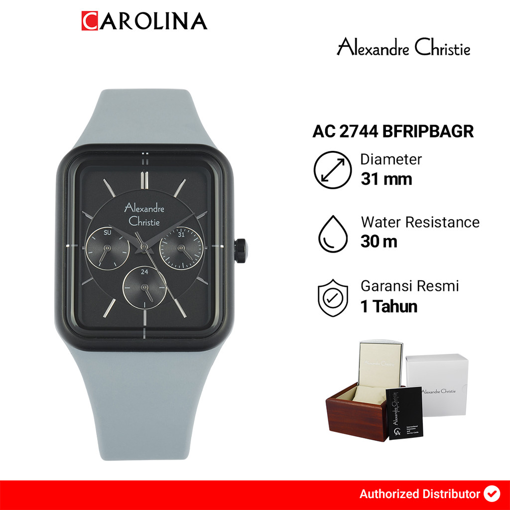 Jam Tangan Wanita Alexandre Christie Passion AC 2744 BFRIPBAGR Black Dial Light Blue Rubber Strap