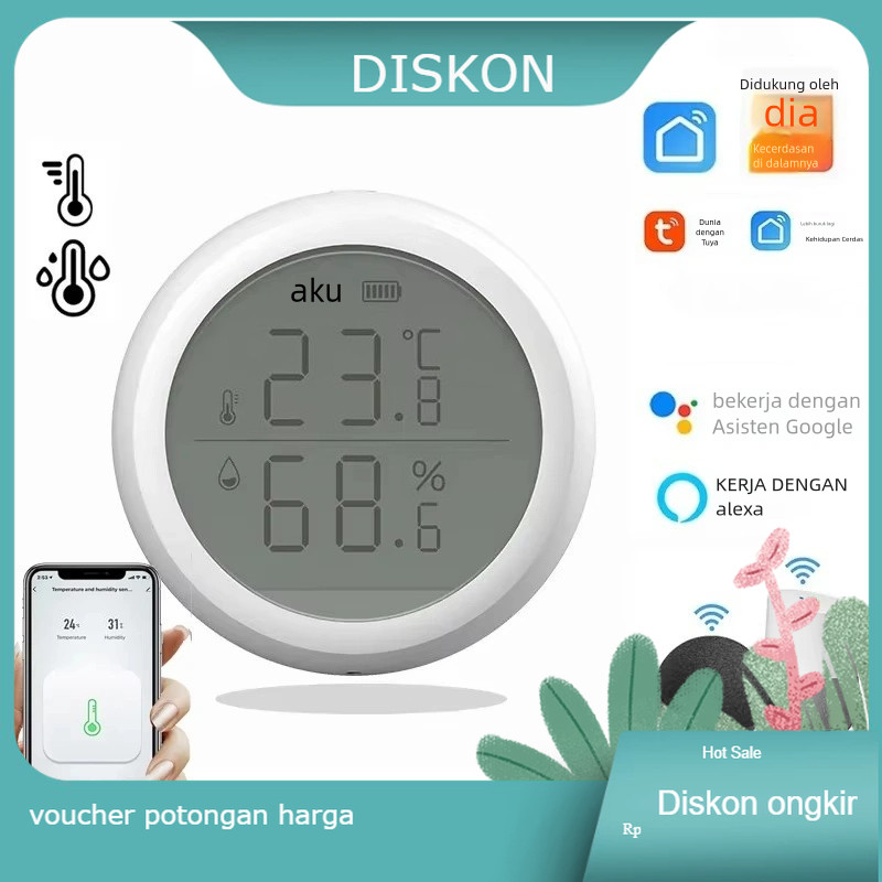 Tuya Sensor Suhu WiFi Cerdas Multi-Fungsi / Sensor Kelembaban Otomatisasi Rumah / Sensor IoT Rumah C