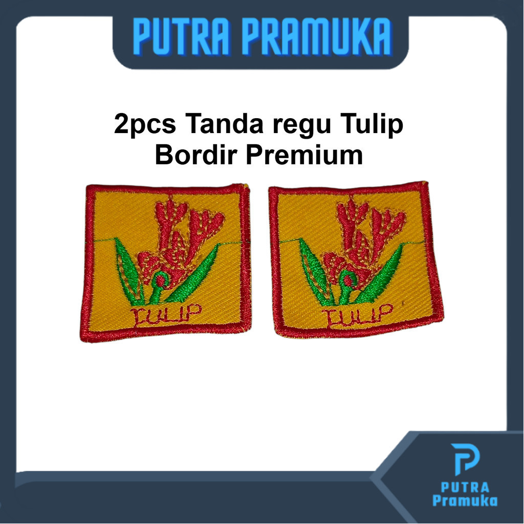 (2pcs) Bet Tanda Regu Tulip Bordir Premium diameter 4cm Pramuka Putri
