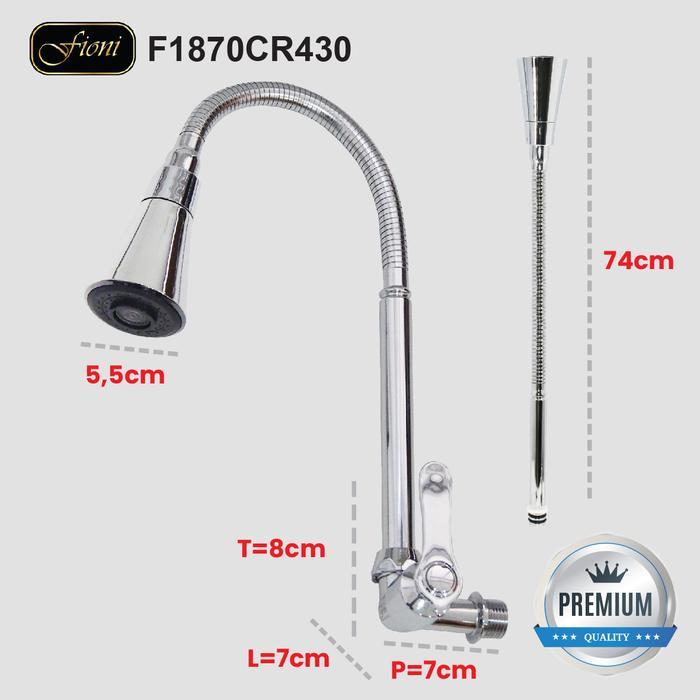 Kran Angsa Tembok Keran Air Sink Bak Cuci Piring Wastafel Fio F1870-430