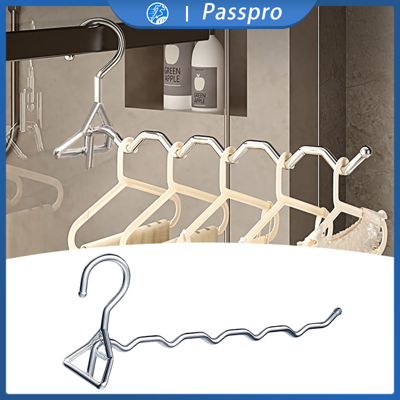 Hanger Pakaian 5 Lubang Portable Multifungsi Rak Baju Lipat Pengering Serbaguna Gantungan Pintu Lema