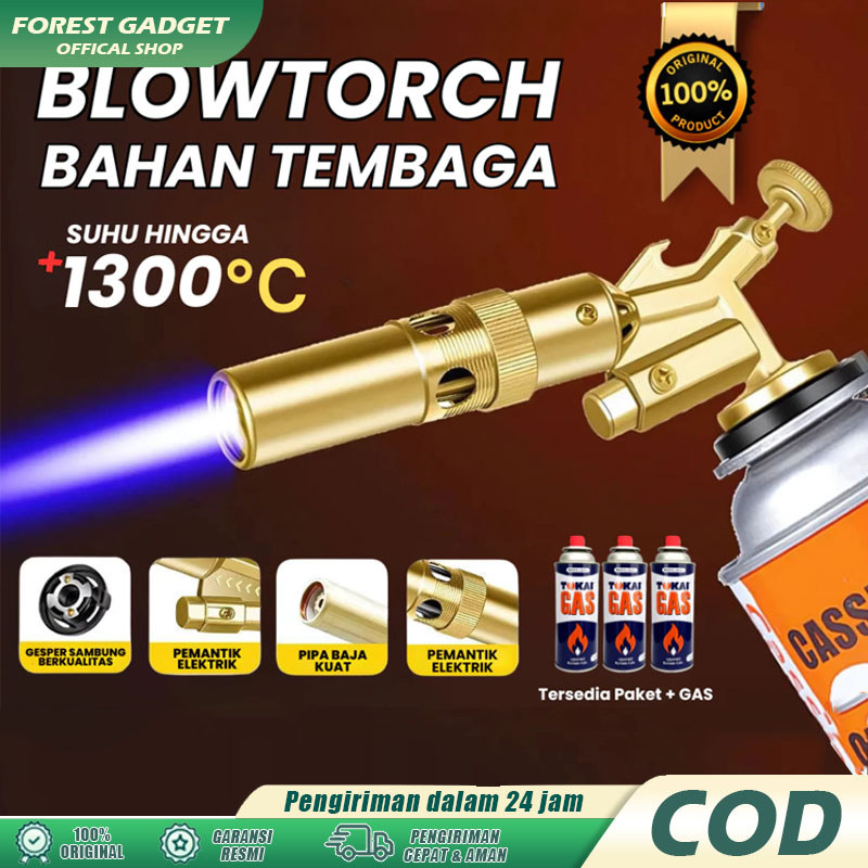 Portable Gas Torch BBQ Blow Lamp Manual Kepala Gas Las Kaleng Flame Gun Korek Bakar Sate Seafood BBQ