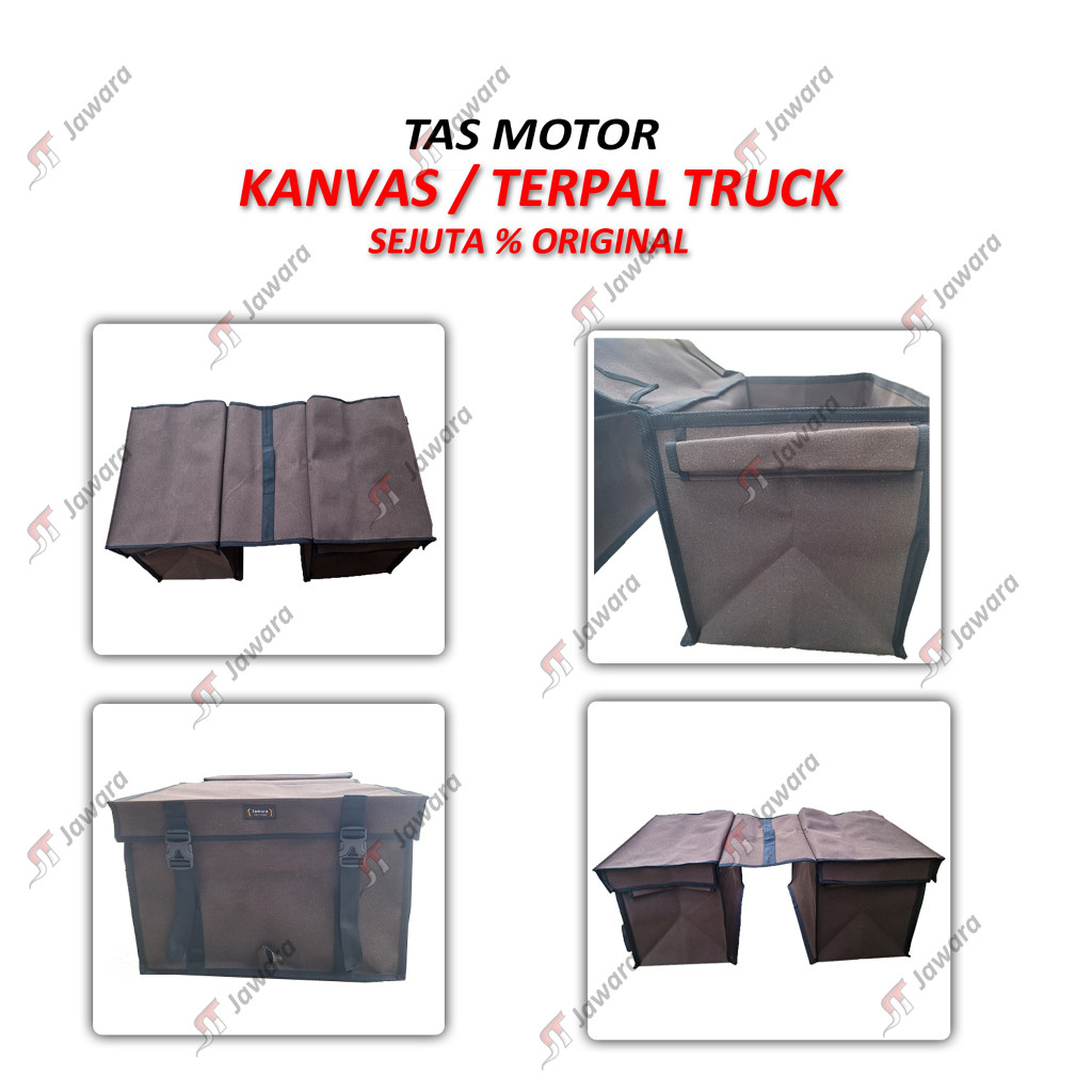 Jawara Tas Motor Samping Bahan Kanvas Terpal Truck Model Tutup Atas