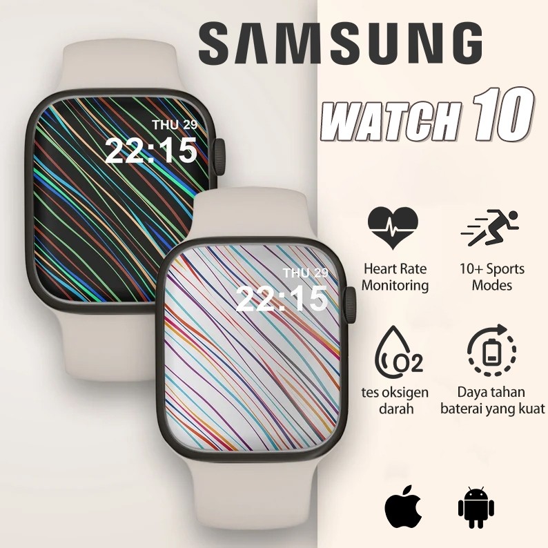 Harga Spesial [COD] Samsung SmartWatch 10 PRO MAX Original with 2.3"" HD AMOLED Display GPS NFC Wate