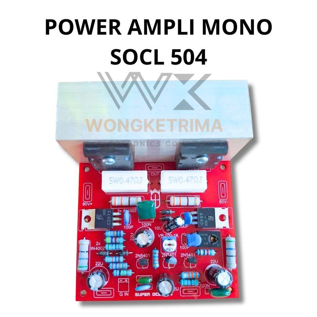 Kit Power Ampli Mono Super OCL 504 Final Toshiba C5200 A1943 + Heatsink